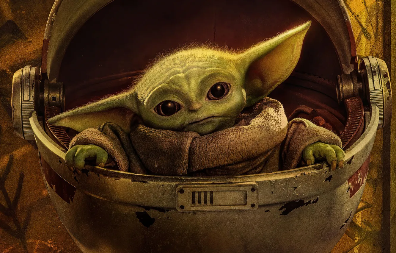 Фото обои Взгляд, Star Wars, Глаза, Фильм, Йода, Малышь, Мандалорец
