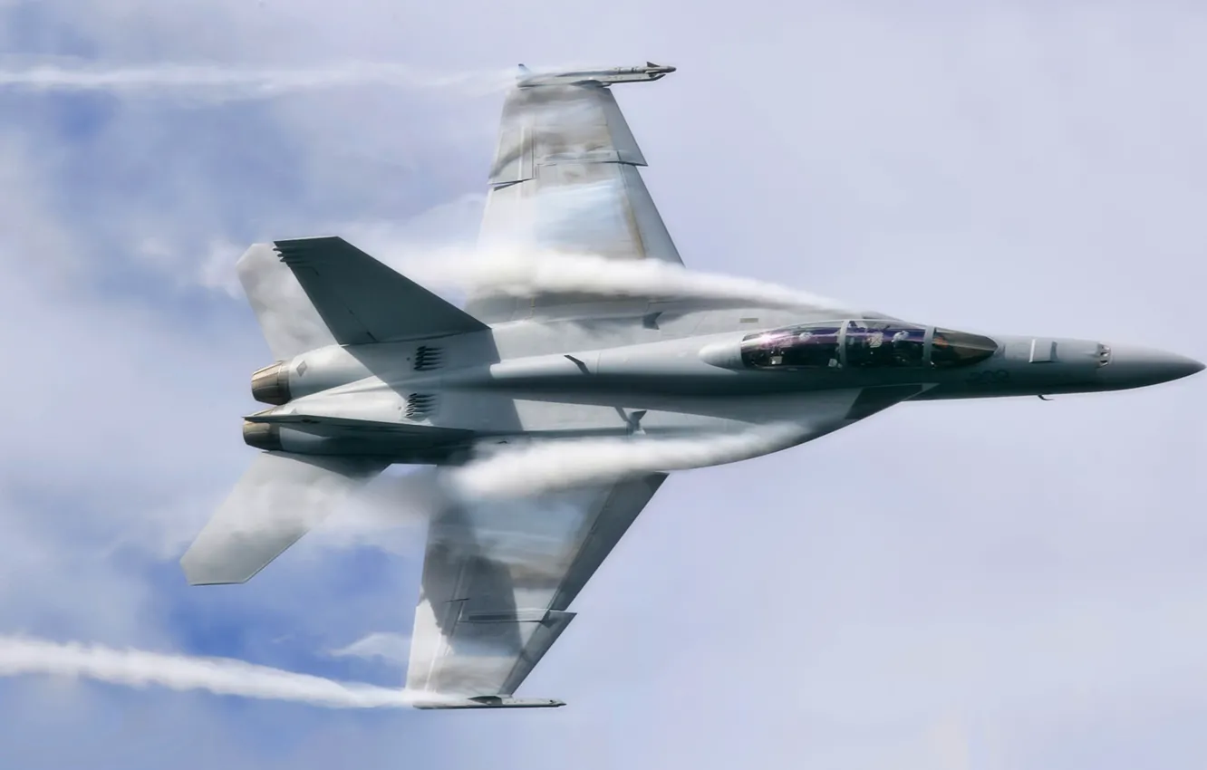 Фото обои небо, полет, самолет, истребитель, Боинг, Super Hornet, Boeing F/A-18E/F, Супер Хорнет
