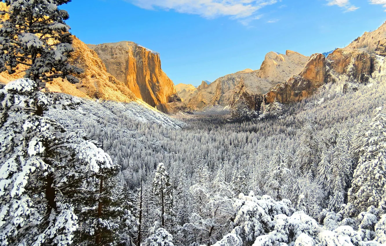 Фото обои зима, Калифорния, США, Йосемити, национальный парк, Yosemite National Park