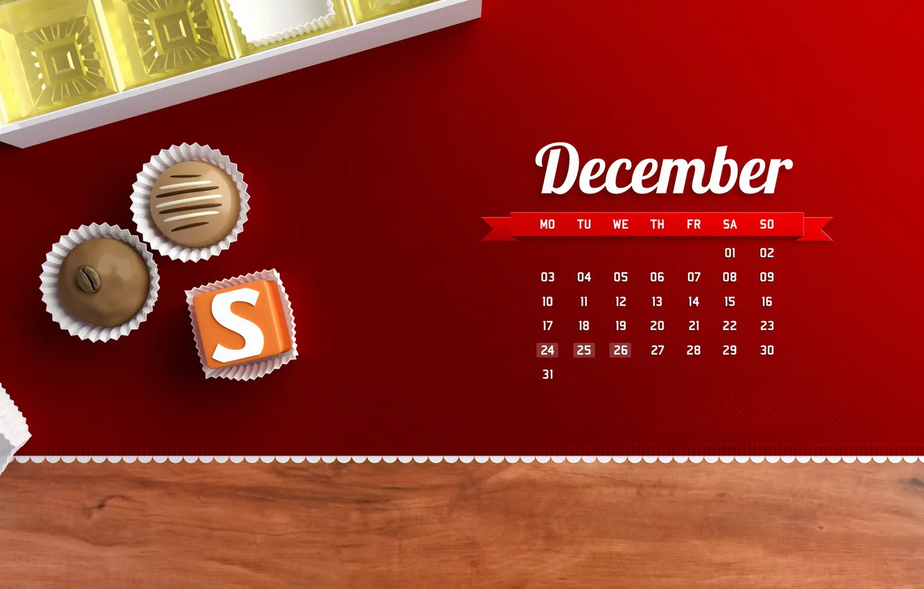 Фото обои конфеты, календарь, числа, декабрь, дни, december, ассорти