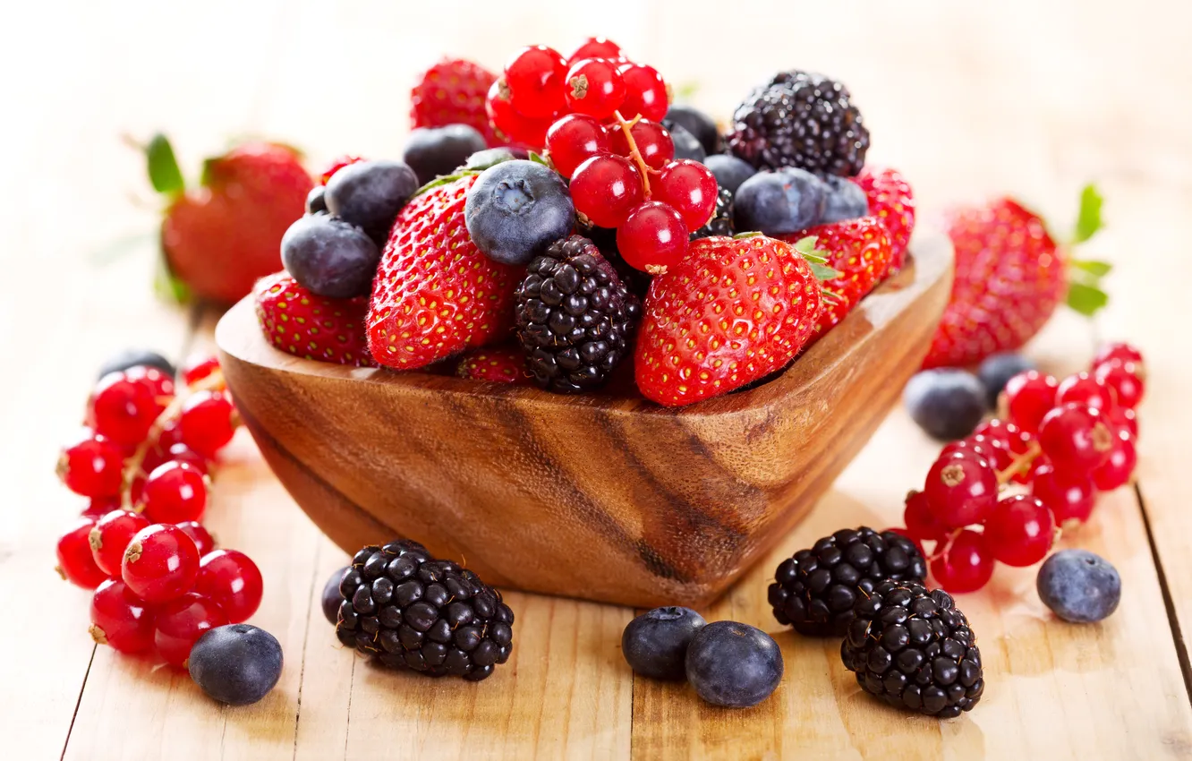 Фото обои ягоды, клубника, чашка, fresh, смородина, ежевика, голубика, berries