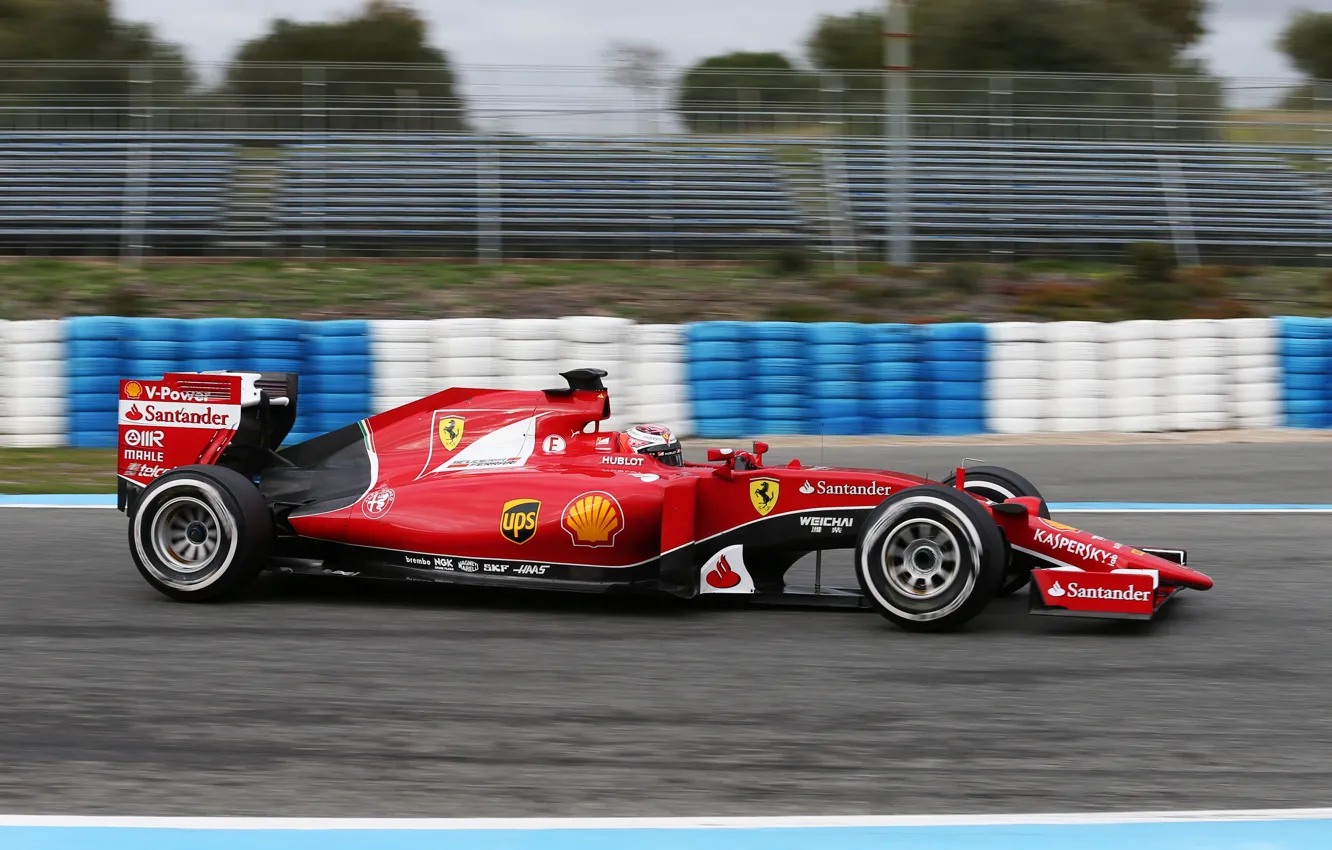 Фото обои Профиль, Ferrari, Formula1, Kimi, Raikkonen, 2015, Tests, SF15T