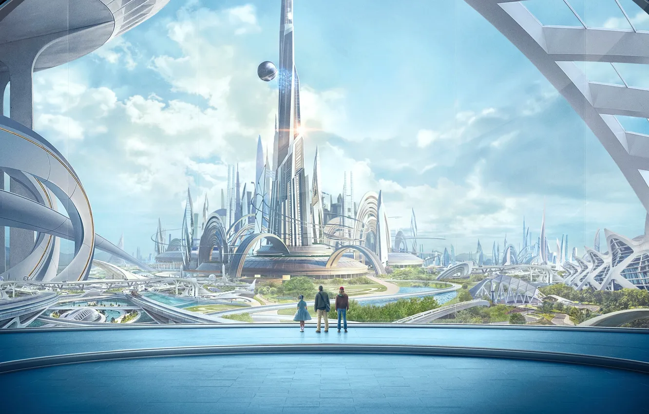 Фото обои город, люди, фантастика, Tomorrowland, Земля будущего