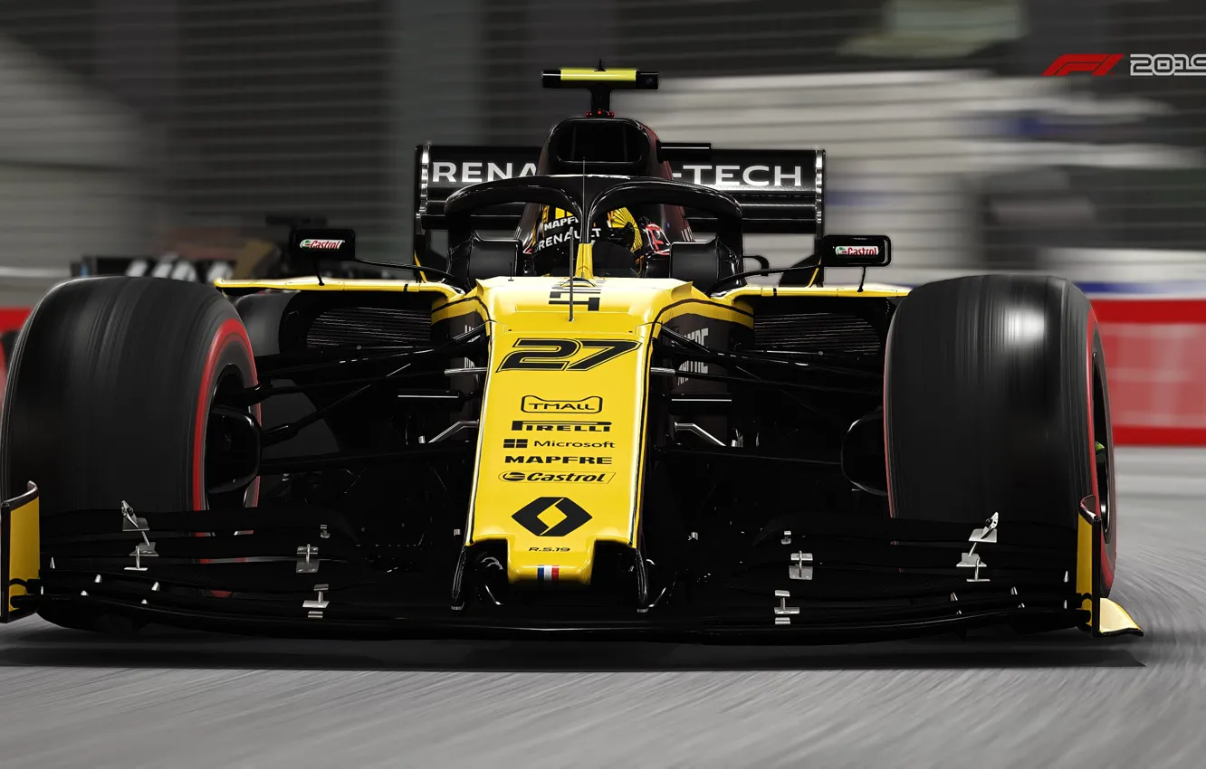 Фото обои трасса, гоночный автомобиль, F1 2019, Renault R.S.19