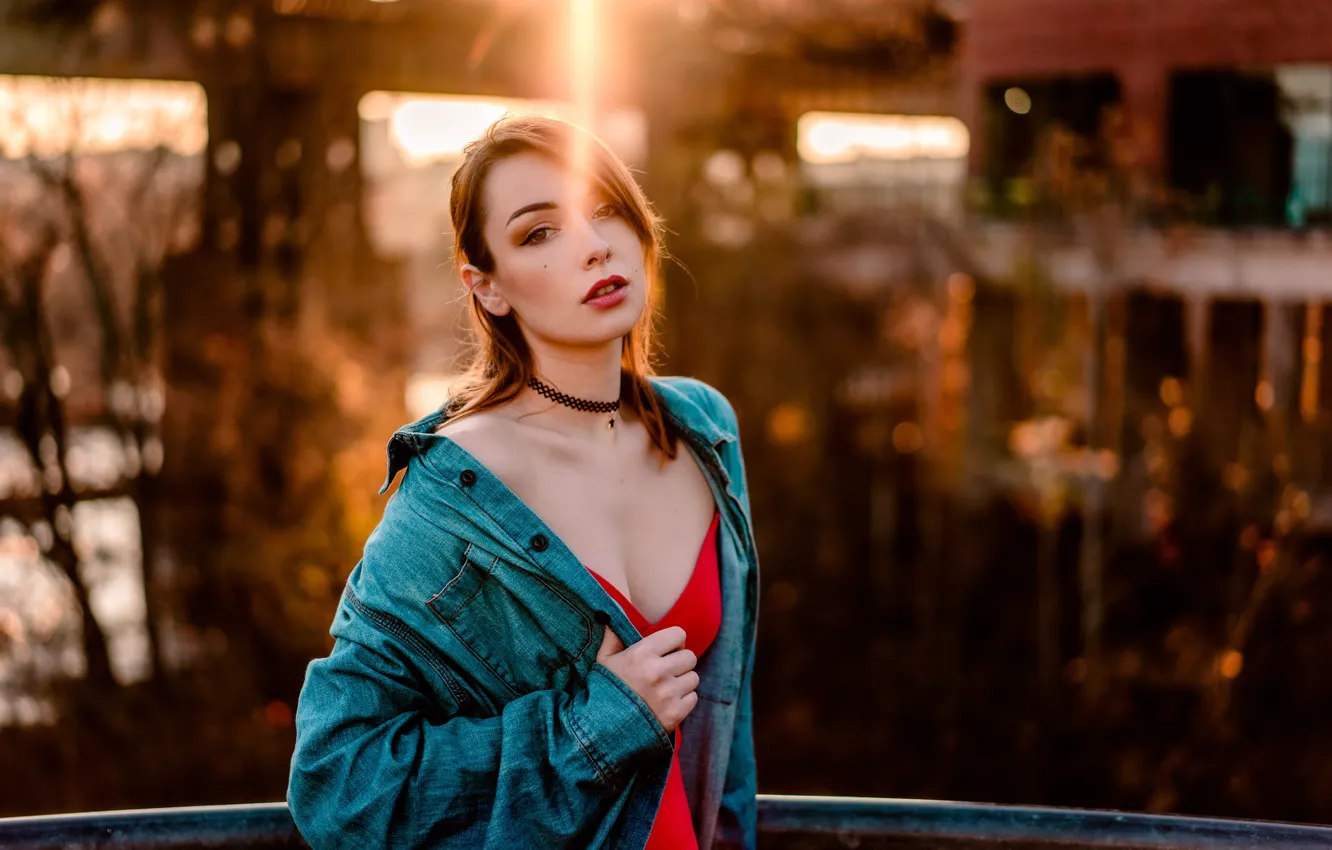 Фото обои взгляд, лицо, модель, рубашка