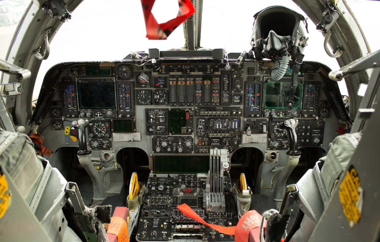 Фото обои приборы, кабина, стратегический бомбардировщик, Rockwell B-1 Lancer