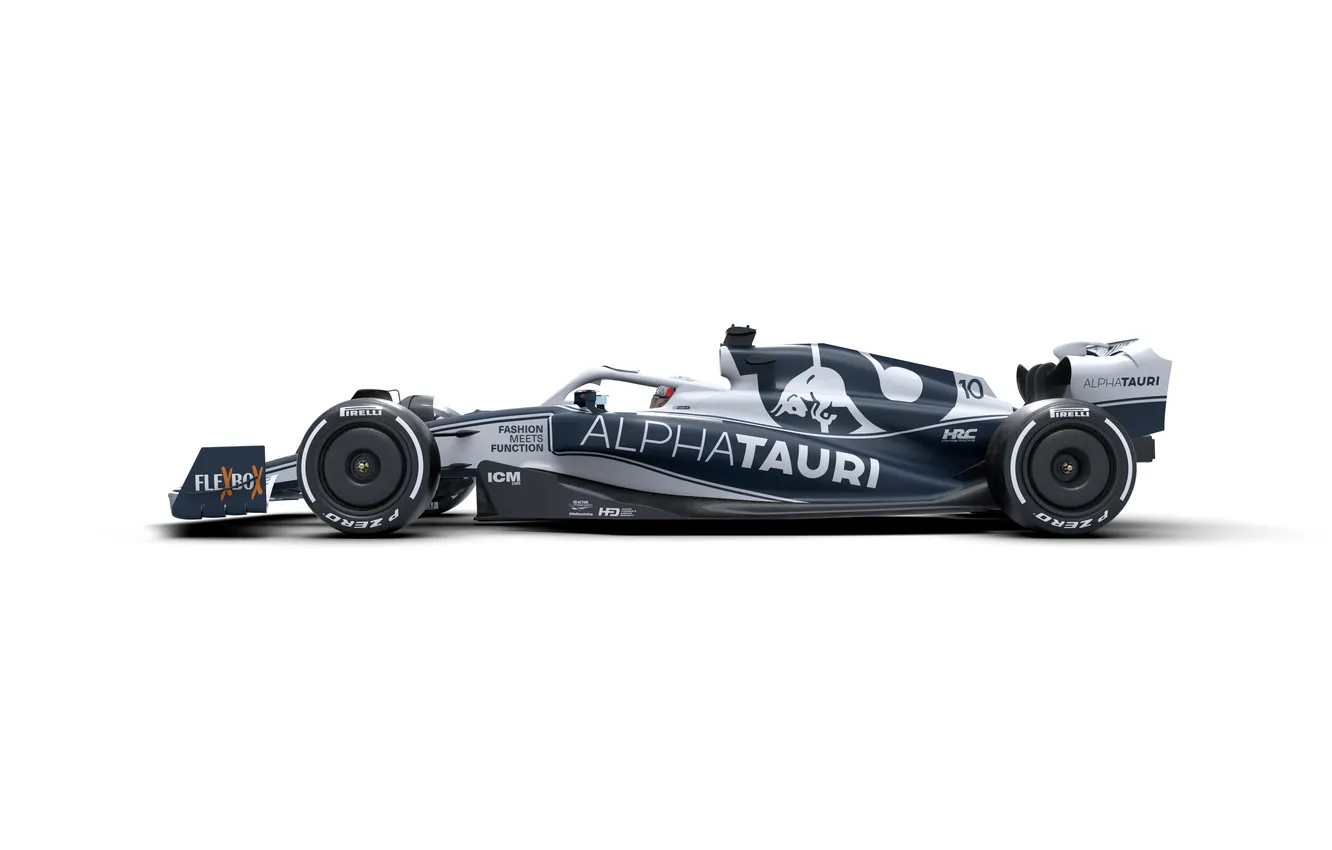 Фото обои вид сбоку, Formula 1, Формула-1, гоночный автомобиль, racing car, 2022, Formula 1 car, Scuderia AlphaTauri
