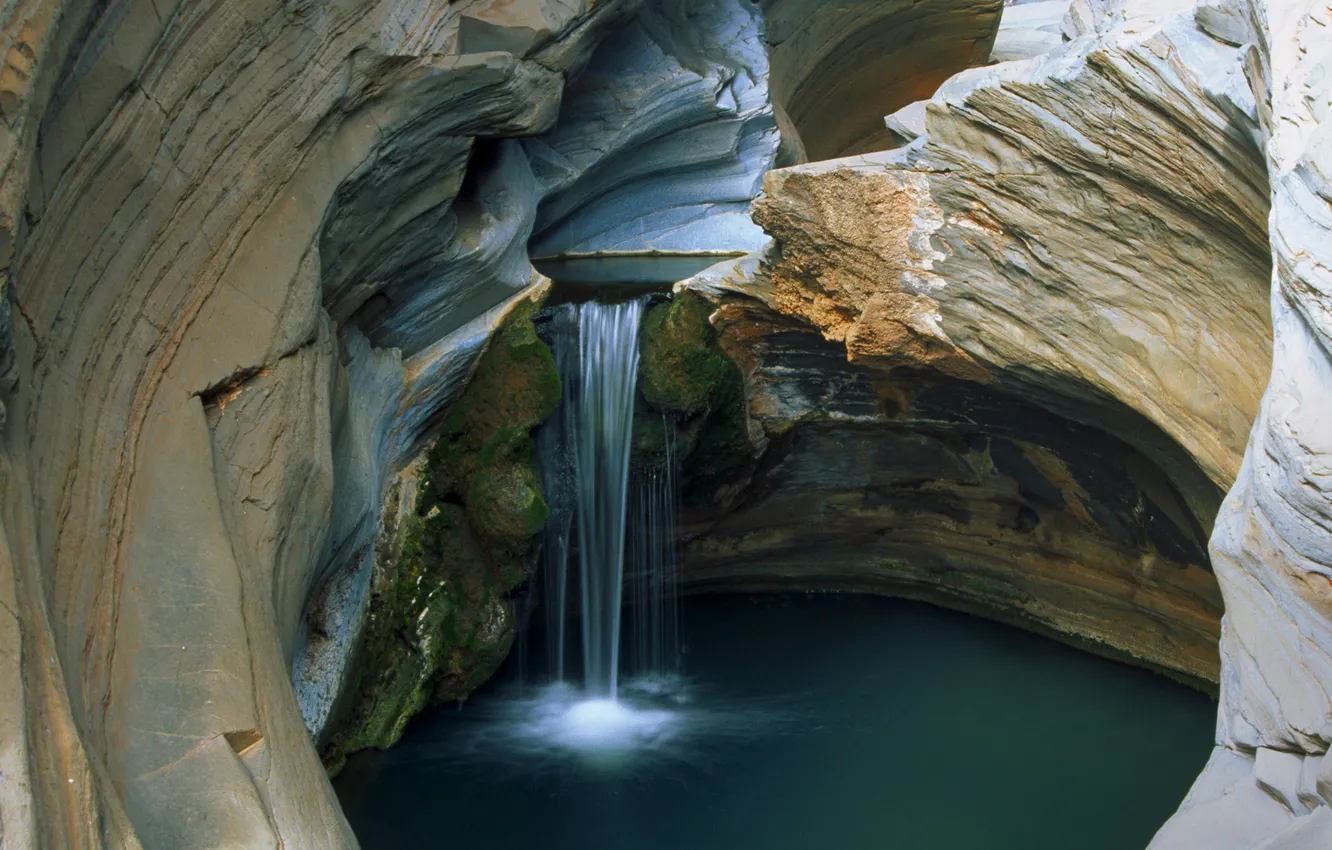 Фото обои скалы, водопад, Австралия, Океания, Karijini national park