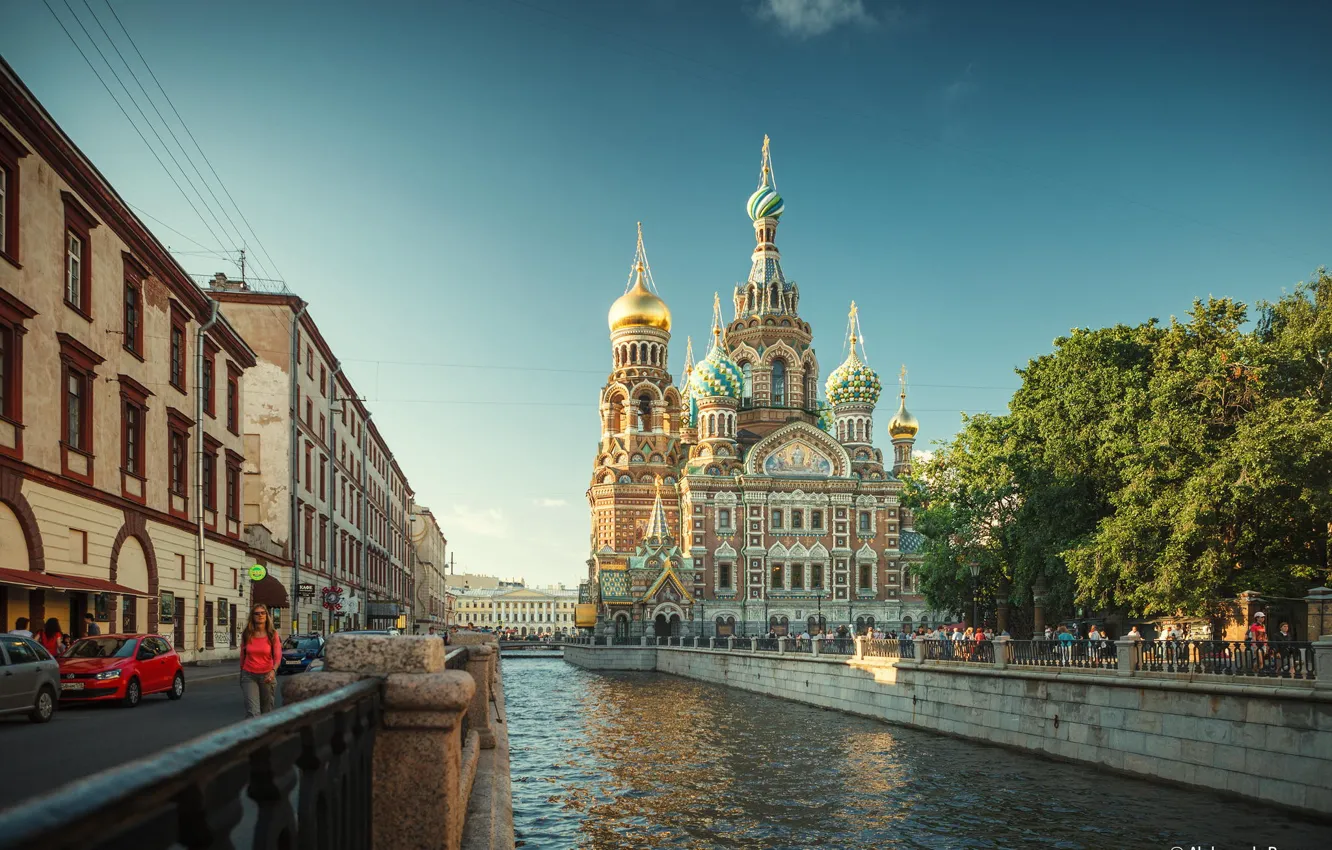 Фото обои Санкт-Петербург, Russia, питер, St. Petersburg, Aleksandr Bergan, река мойка, Храм Спас на Крови