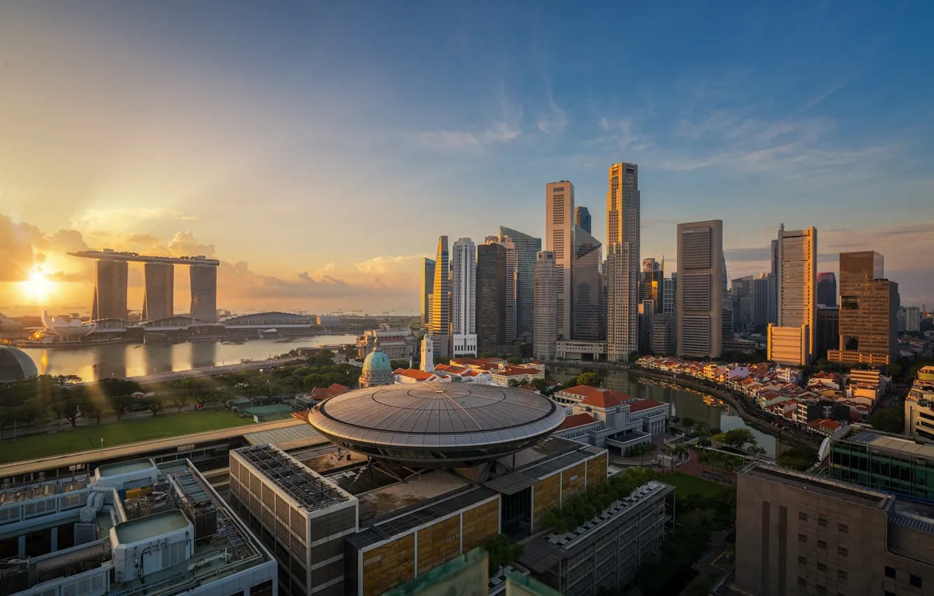 Фото обои город, красота, день, Сингапур, Singapore, Singapore city