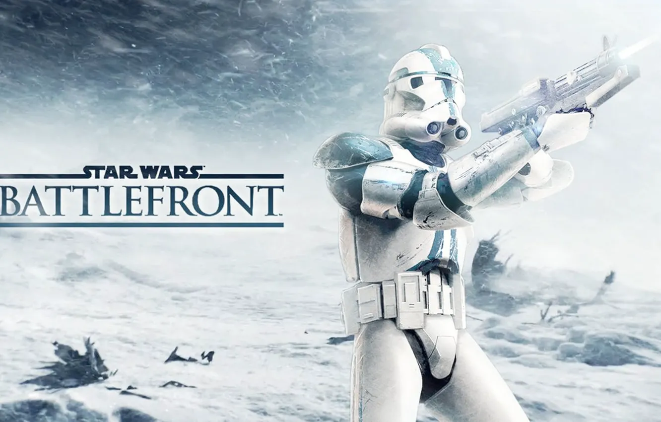 Фото обои снег, игры, клон, Electronic Arts, DICE, Хот, star wars battlefront, Hoth