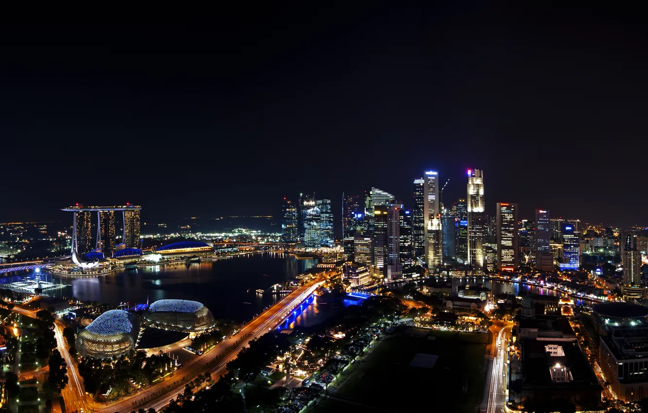 Фото обои город, сингапур, singapore