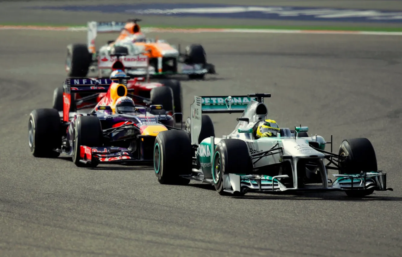 Фото обои Race, Red Bull, Force India, Nico, Mercedes AMG