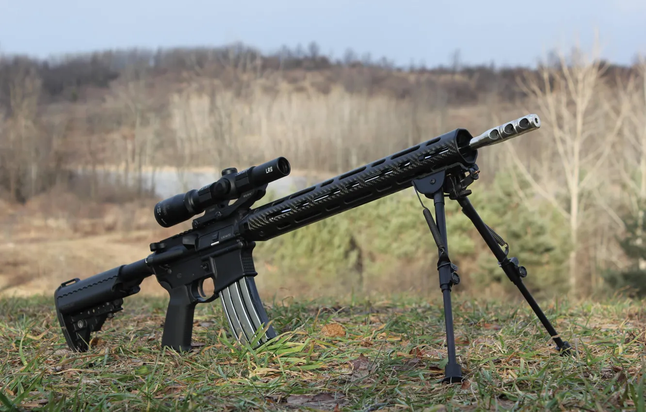 Фото обои оптика, снайперский вариант, модификация, Built AR-15, сошка
