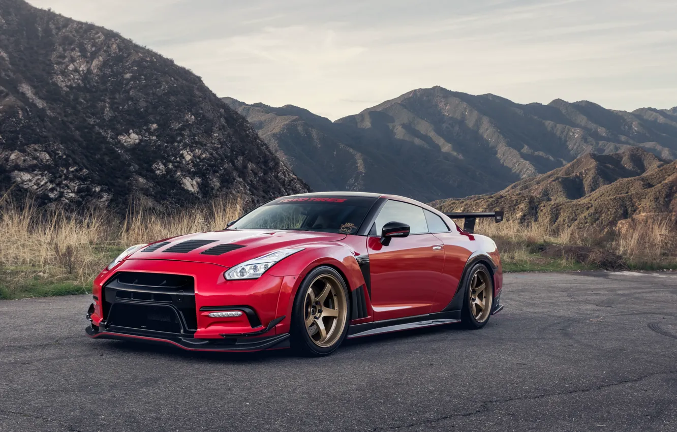 Фото обои Nissan, Red, GT-R, Black, Bronze