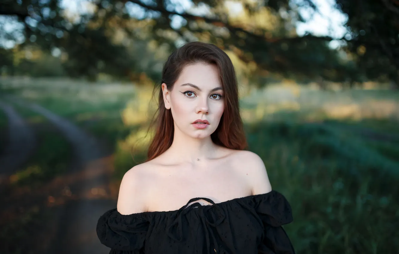 Фото обои взгляд, девушка, природа, Эмилия, Илья Шатохин
