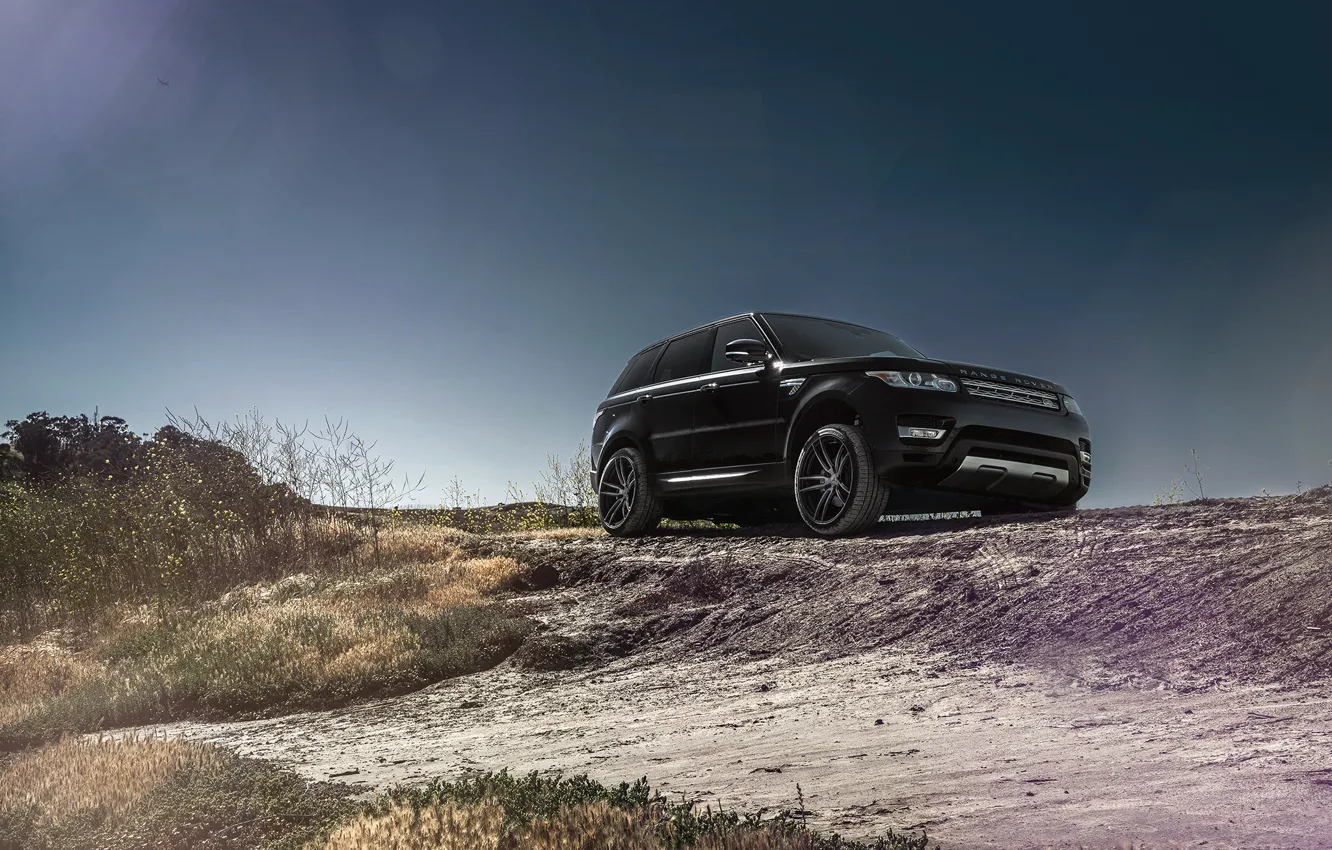 Фото обои Front, Black, California, Forged, Sport, Land, Rover, Wheels