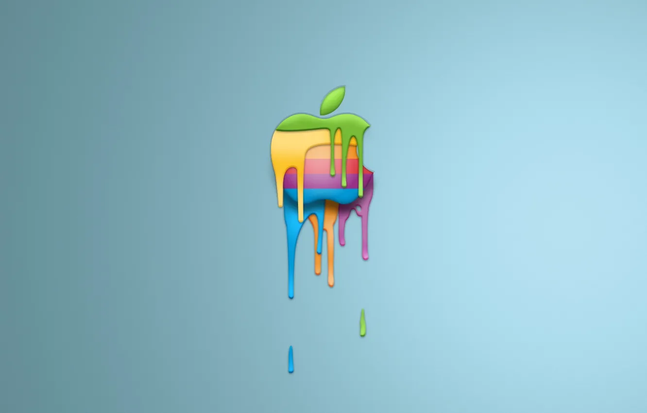 Фото обои краска, apple, минимализм, логотип