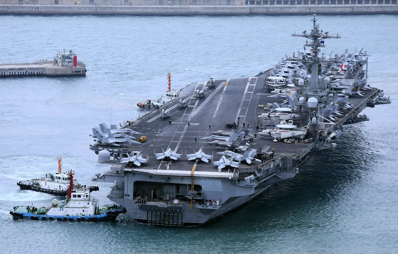 Фото обои ВМС США, USS Carl Vinson, атомный авианосец