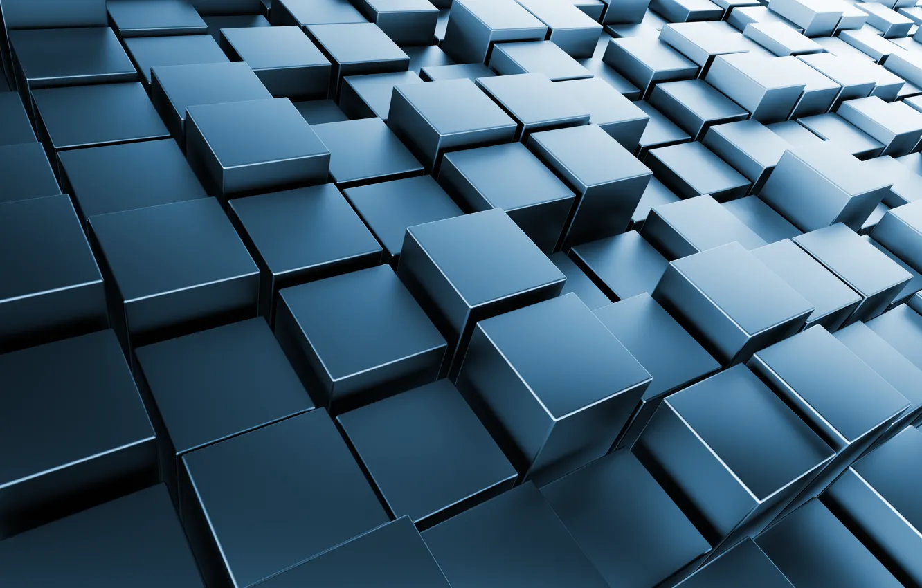 Фото обои кубы, metal, square, cubes, chrome, brick