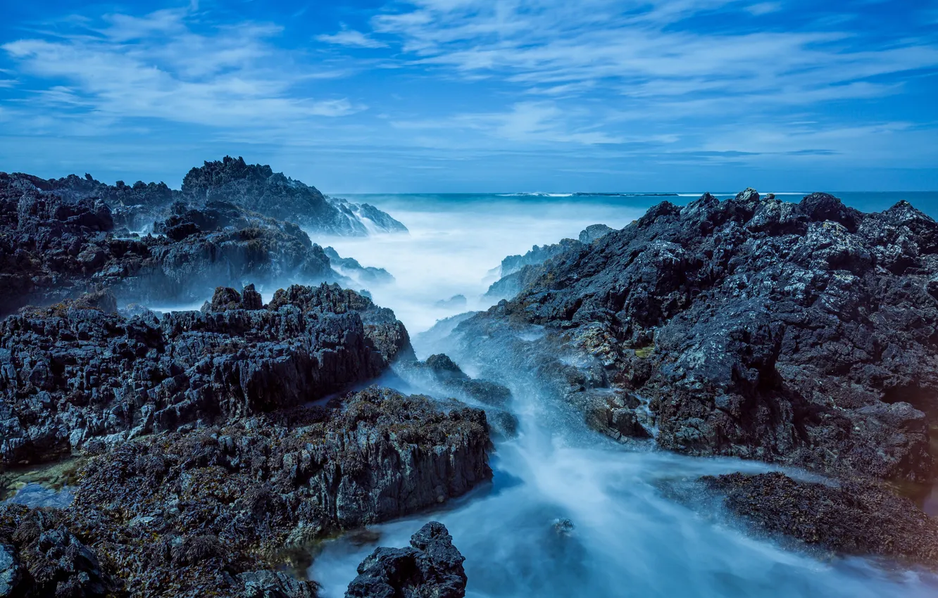 Фото обои вода, скалы, Wales, Bardsey Island