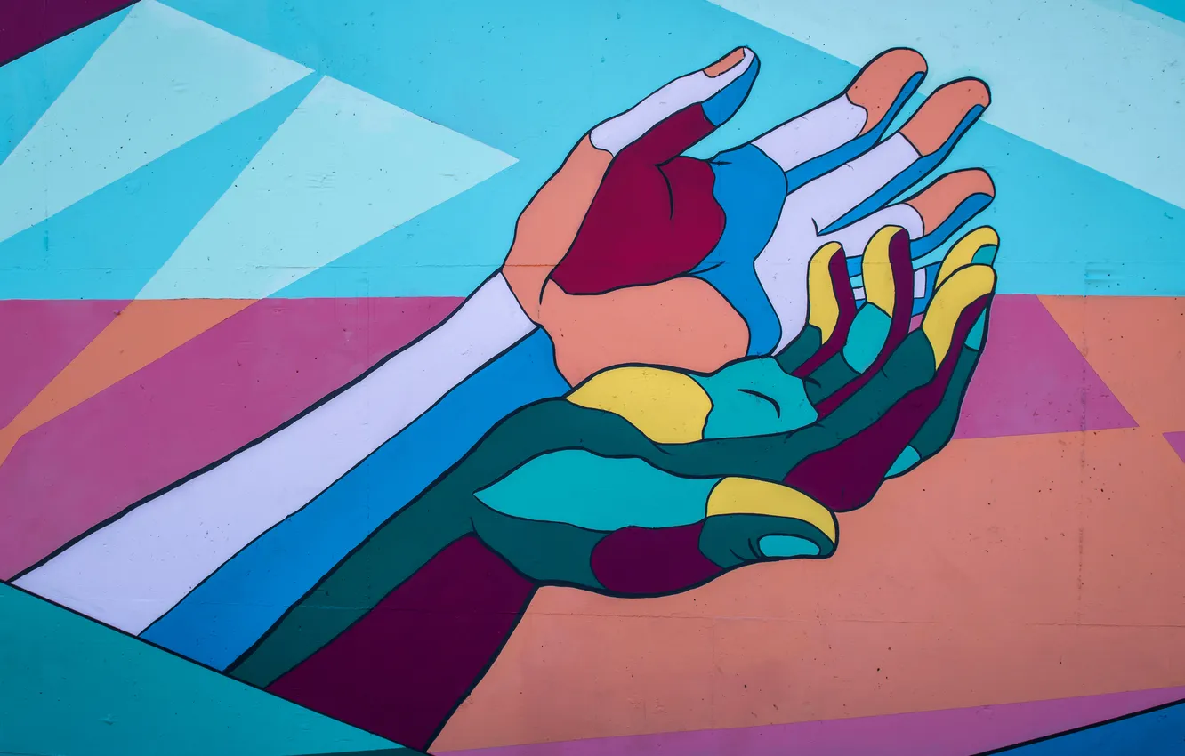 Фото обои colors, art, hand
