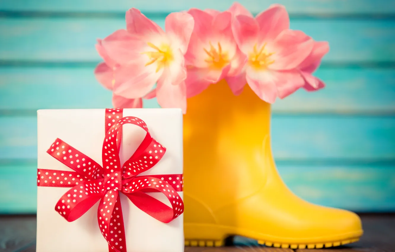 Фото обои цветы, тюльпаны, love, 8 марта, pink, romantic, tulips, gift