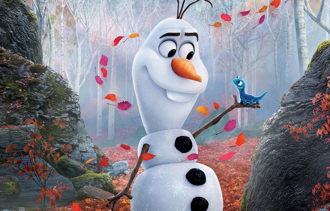Фото обои мультик, мультфильм, снеговик, Frozen, Холодное Сердце, Олаф, Olaf, Холодное сердце 2