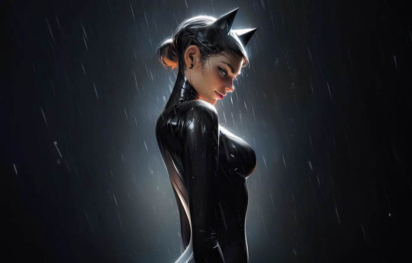 Фото обои catwoman, ai art, unite