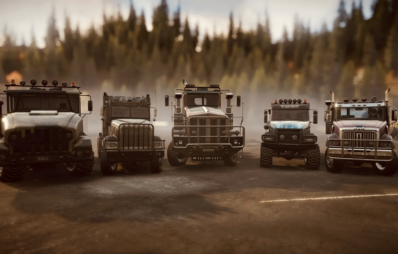 Фото обои HDR, Wood, Game, Trucks, Trees, Michigan, UHD, Xbox One X