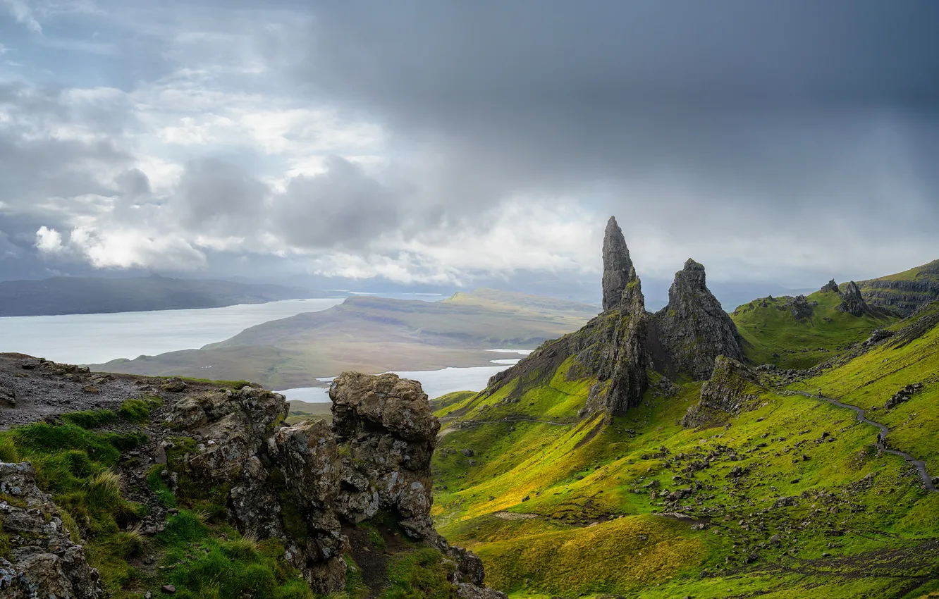 Фото обои горы, Шотландия, Isle of Skye
