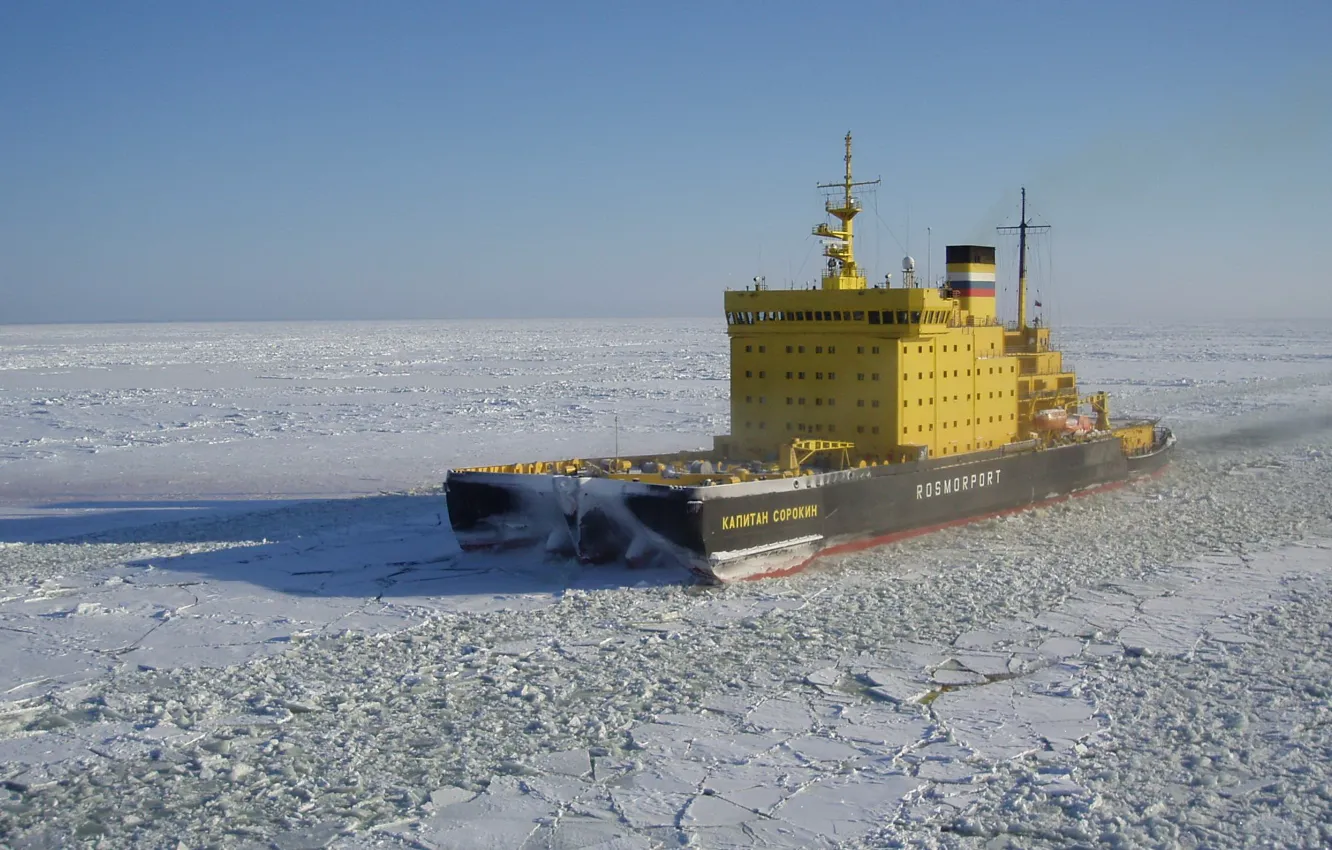 Фото обои ice, sea, ship, ice-breaker, rosmorport, baltic, kapitan sorokin