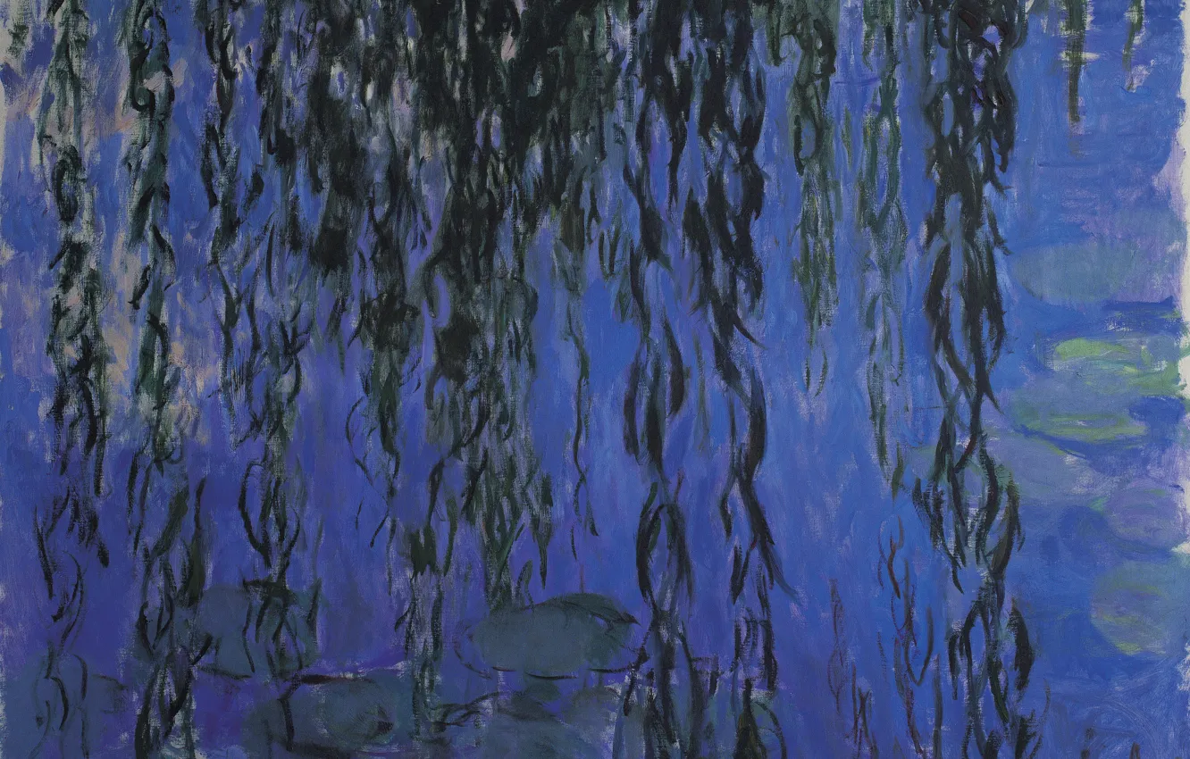 Фото обои Claude Monet, Water-Lilies, and Weeping Willow Branches