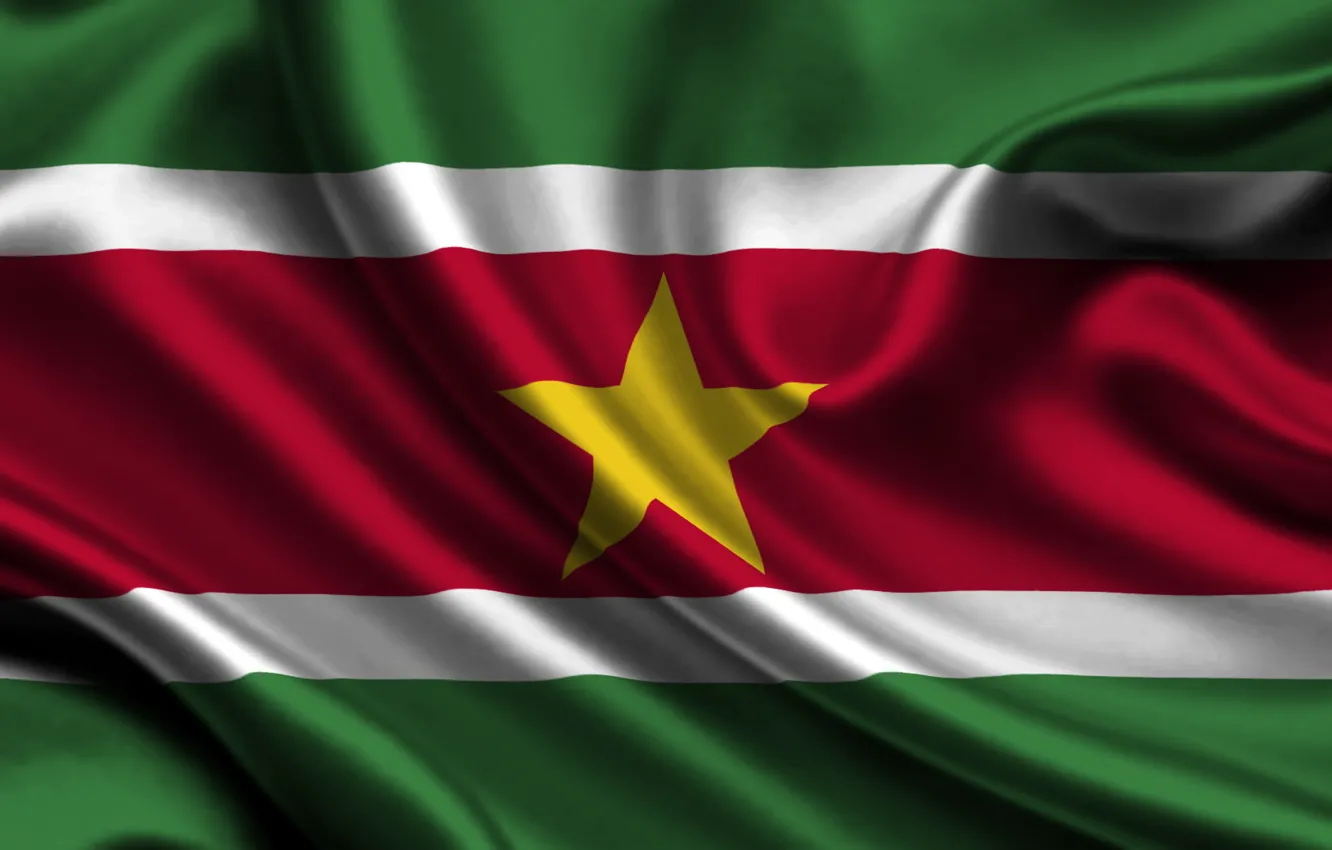 Фото обои Флаг, Суринама, Suriname