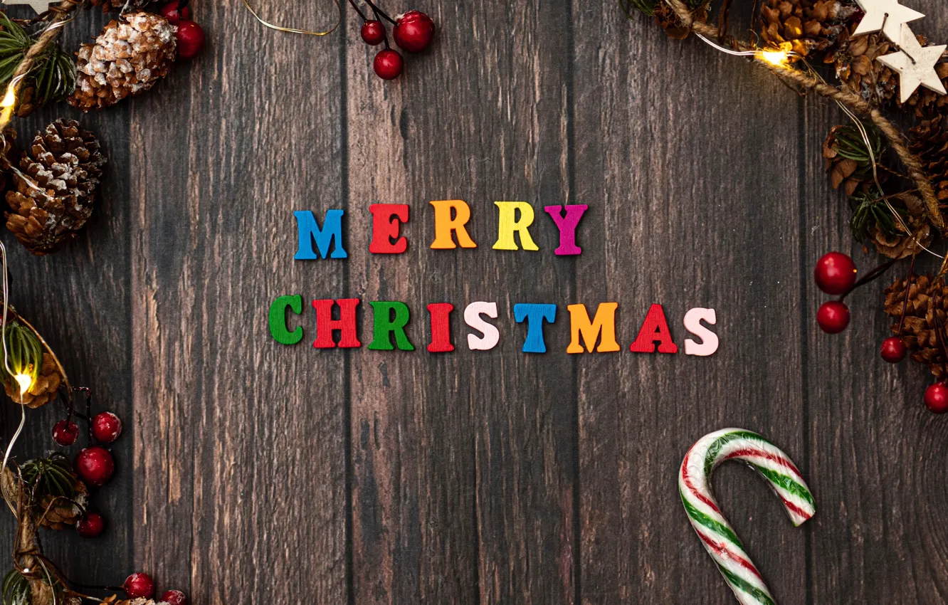 Фото обои Christmas, Candy, Lights, Merry Christmas, Decoration, Sweets, Jamie Street