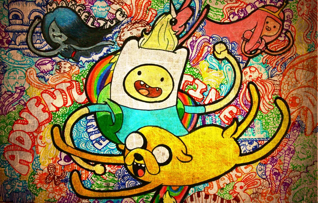 Фото обои Джейк, Adventure Time, Фин, Время Приключений