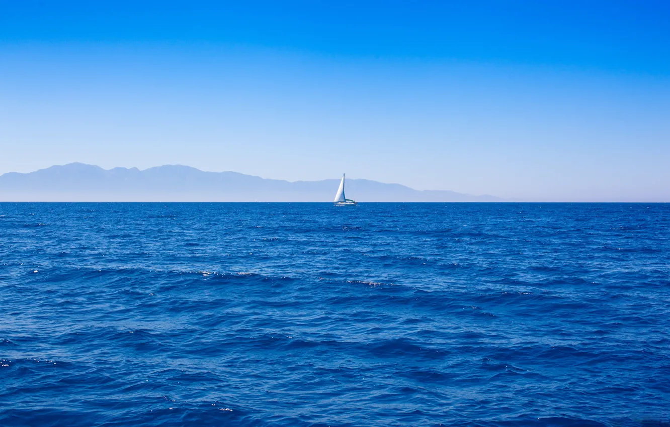 Фото обои sea, landscape, boat