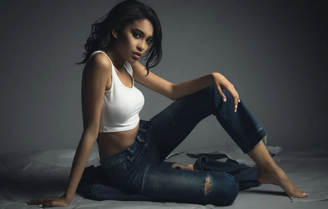 Фото обои девушка, поза, фон