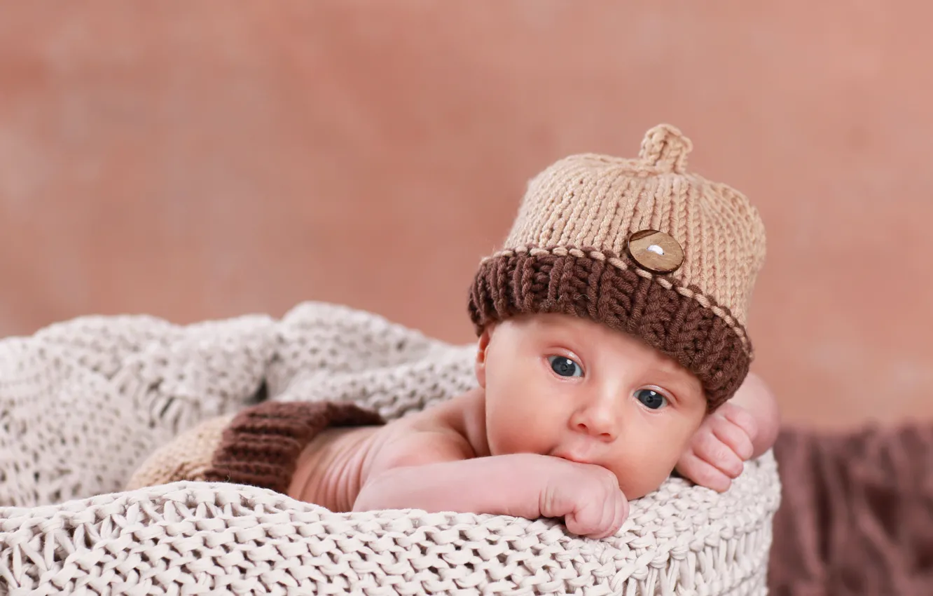 Фото обои лицо, шапка, малыш, hat, младенец, baby, Infants