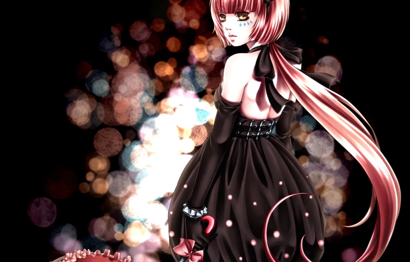 Фото обои девушка, зонт, арт, бантики, vocaloid, вокалоид, nekomura iroha