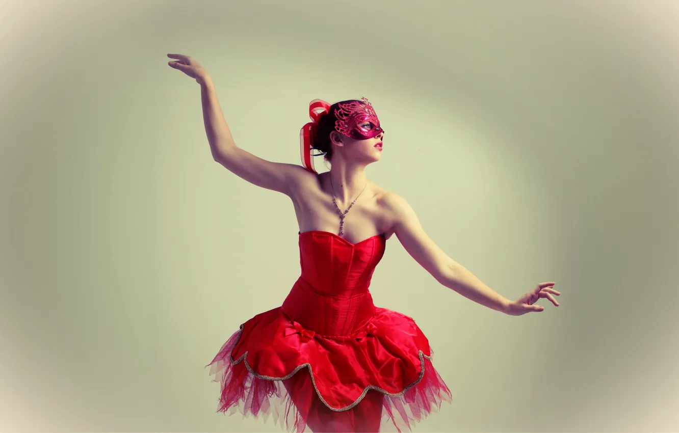 Фото обои red, girl, dress, style, beauty, dance, dancer, hands