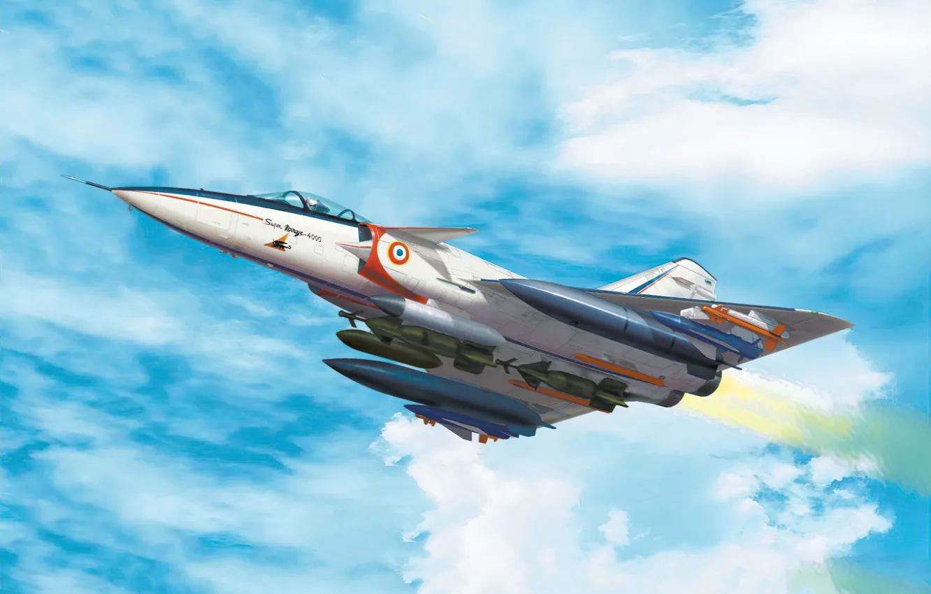 Фото обои art, airplane, aviation, jet, Mirage 4000