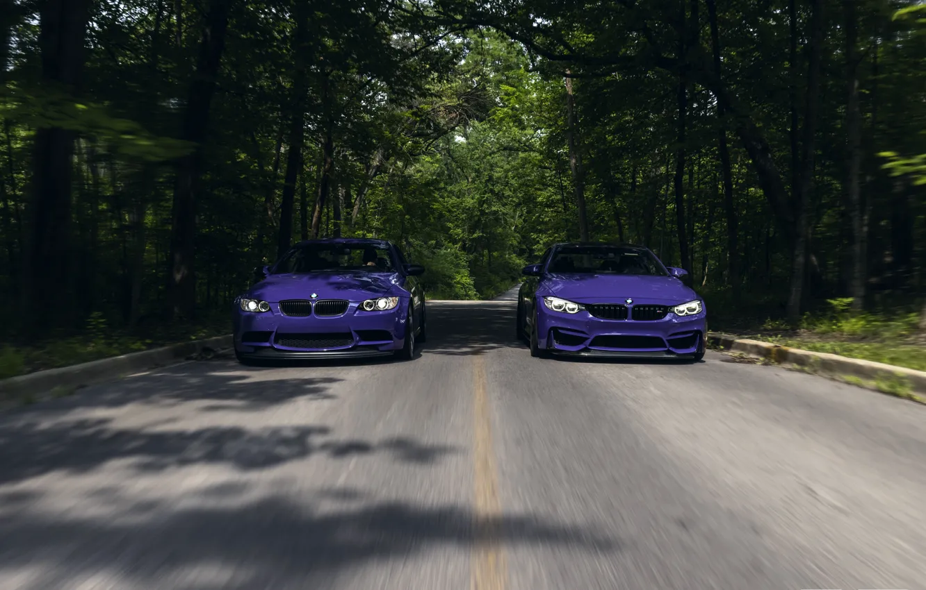 Фото обои BMW, Purple, E92, Pair, F84