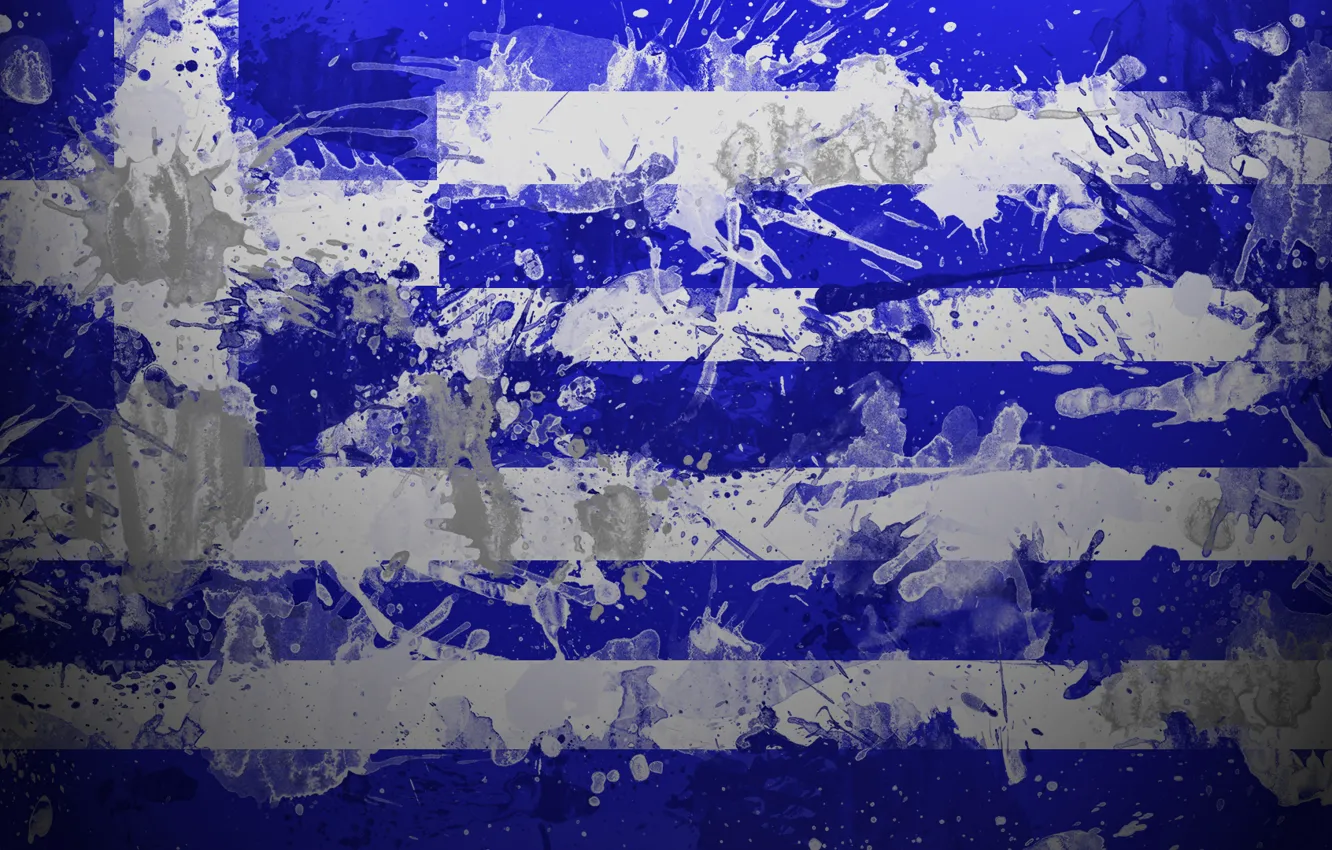 Фото обои краски, Греция, флаг, Ελληνική Δημοκρατία, Греческая Республика