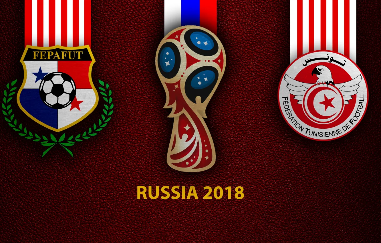 Фото обои wallpaper, sport, logo, football, FIFA World Cup, Russia 2018, Panama vs Tunisia