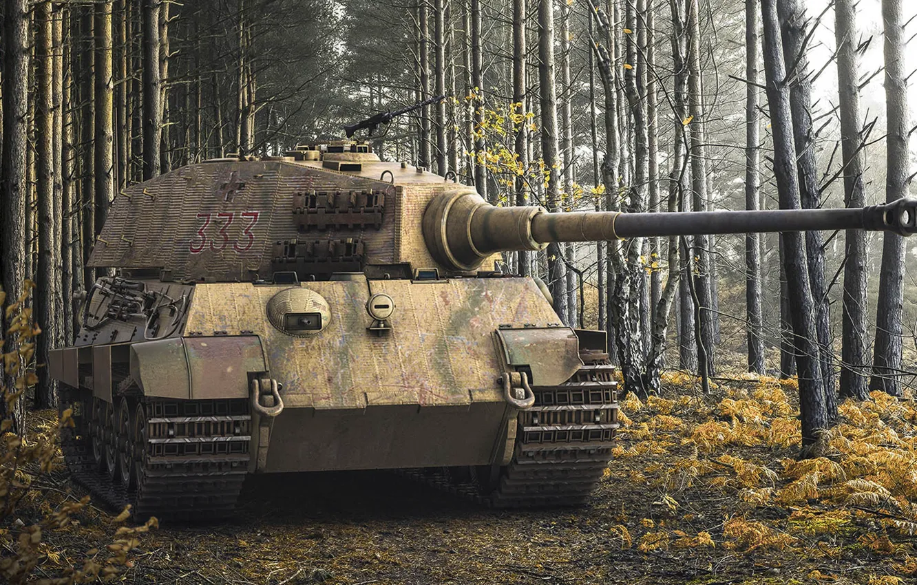 Фото обои Königstiger, Panzerkampfwagen VI Ausf. B, Тигр II, немецкий тяжёлый танк, Antonis (rOEN911) Karidis, Нацистская Германия, …