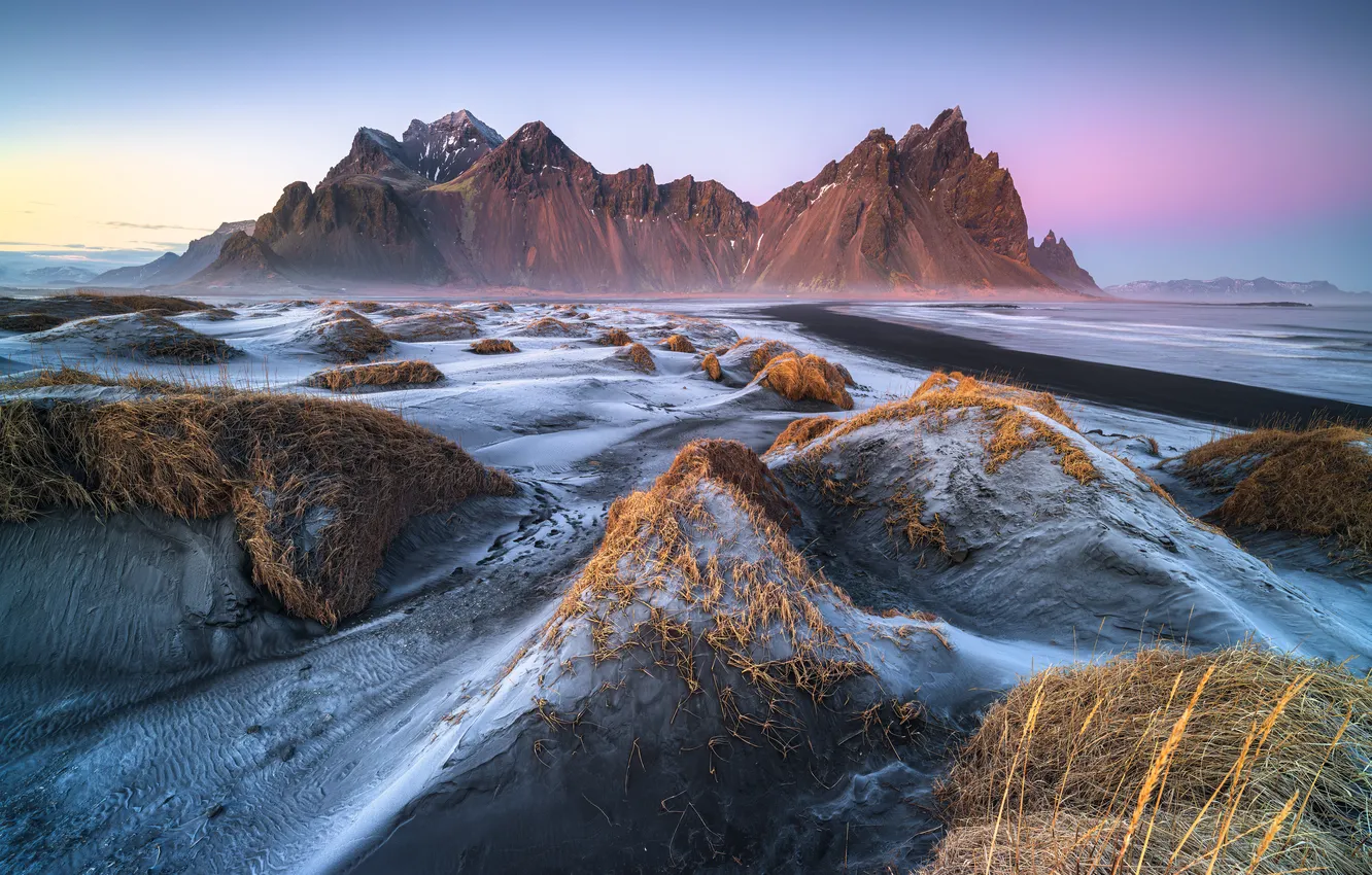 Фото обои горы, природа, берег