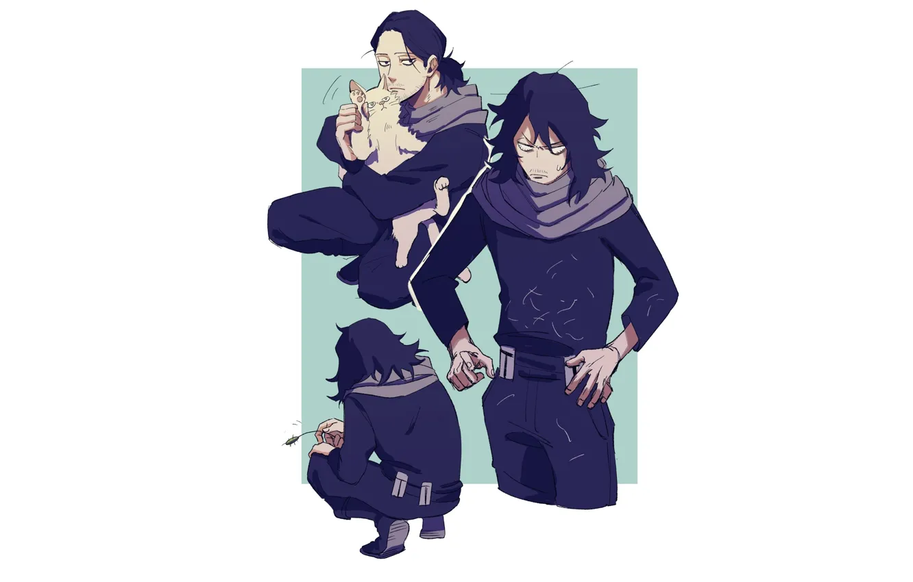 Фото обои <b>Aizawa</b> Shouta, Boku no Hero Academia, кот, учитель. 