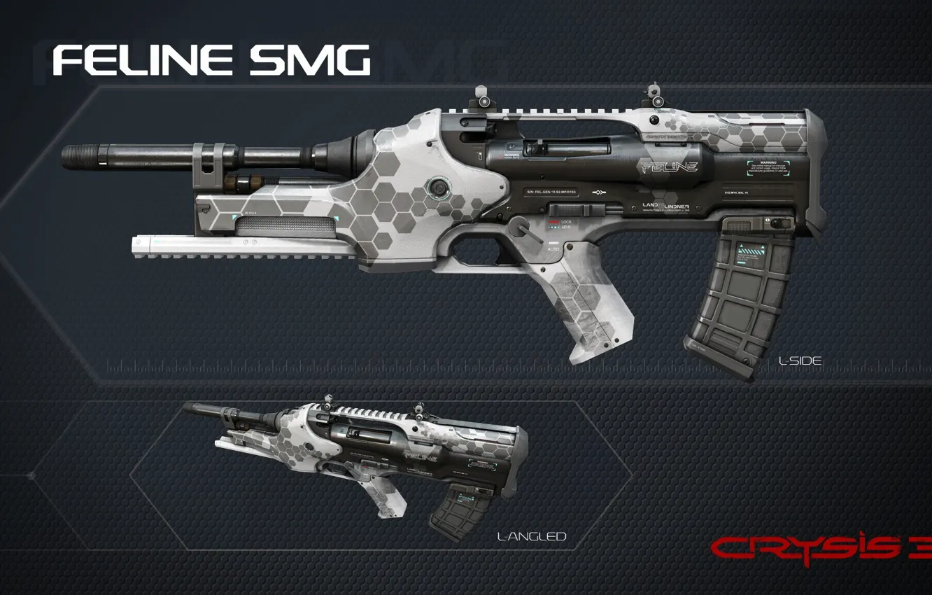 Фото обои wallpaper, Crysis, gun, game, weapon, texture, rifle, Crysis 3