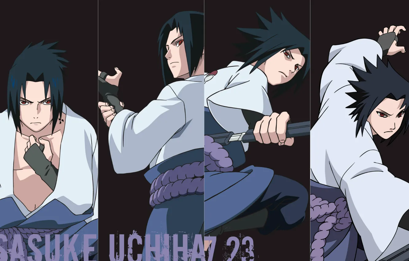 Фото обои коллаж, черный фон, ниндзя, Naruto, красные глаза, sharingan, ninja, Uchiha Sasuke